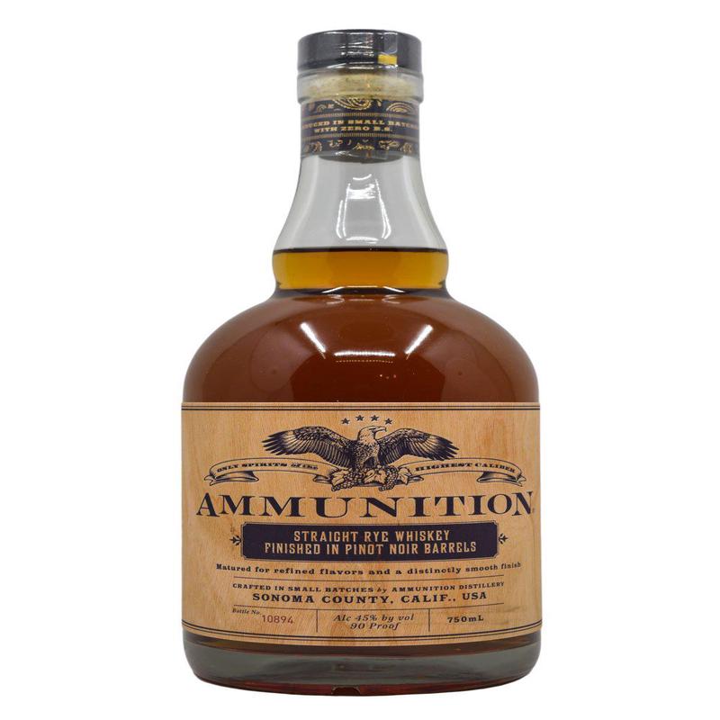 Ammunition Pinot Noir Finish Straight Rye Sonoma Whiskey
