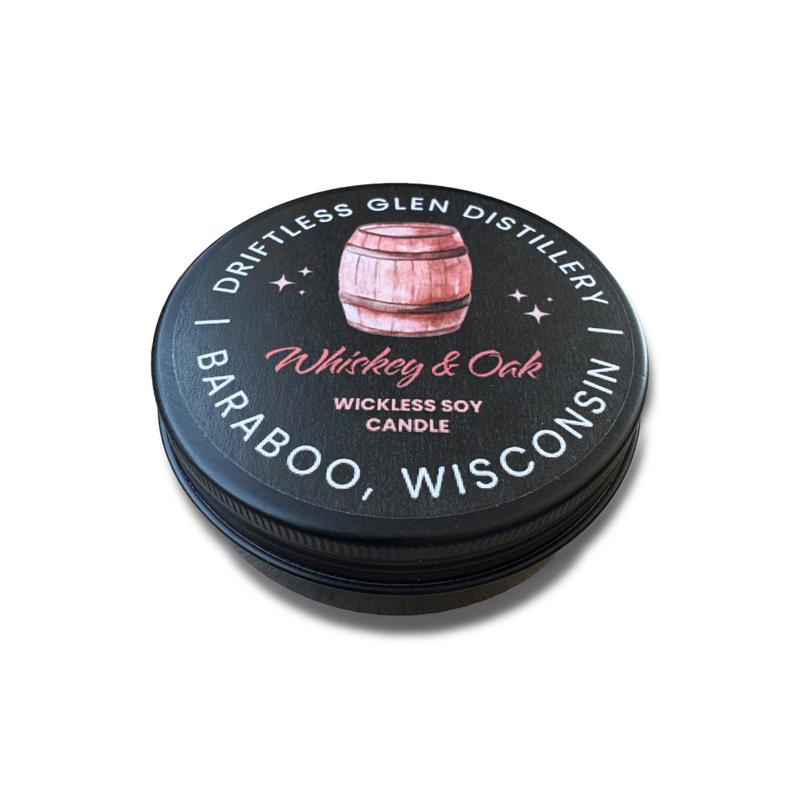 Wickless Soy Candle: Whiskey & Oak