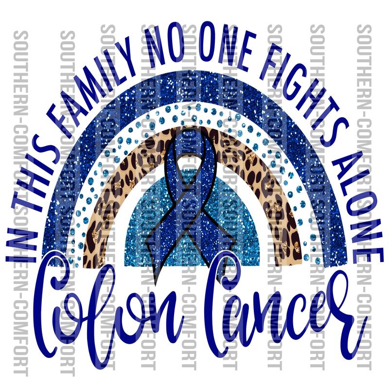 In this family nobody fights alone colon cancer PNG