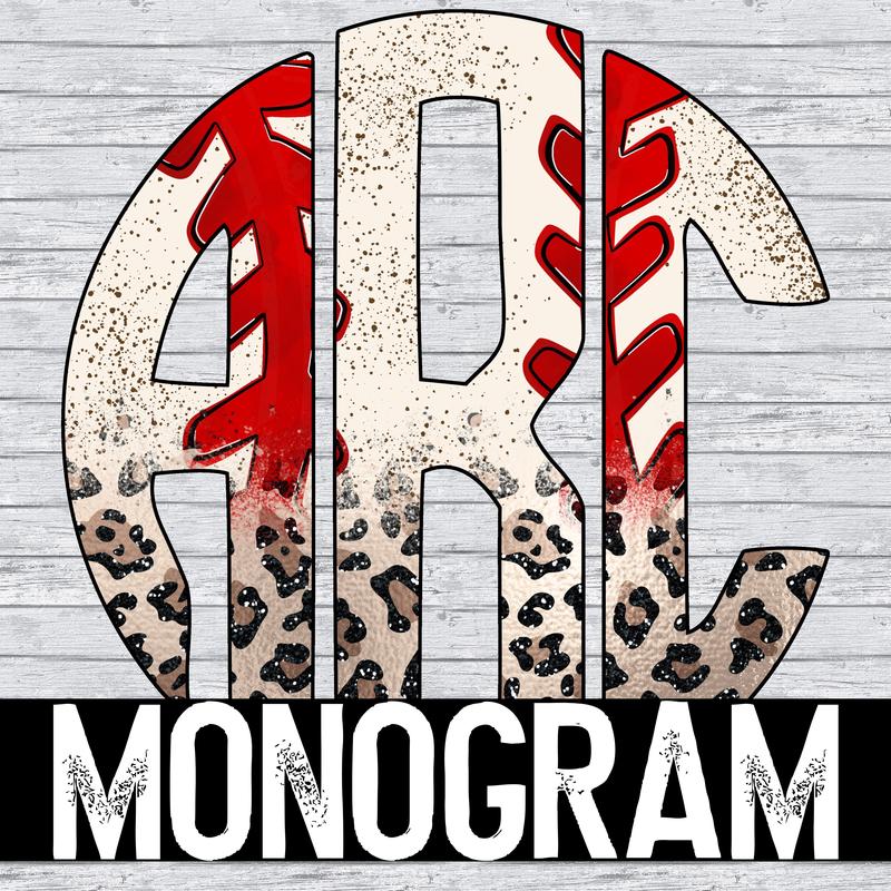 Leopard Baseball Monogram
