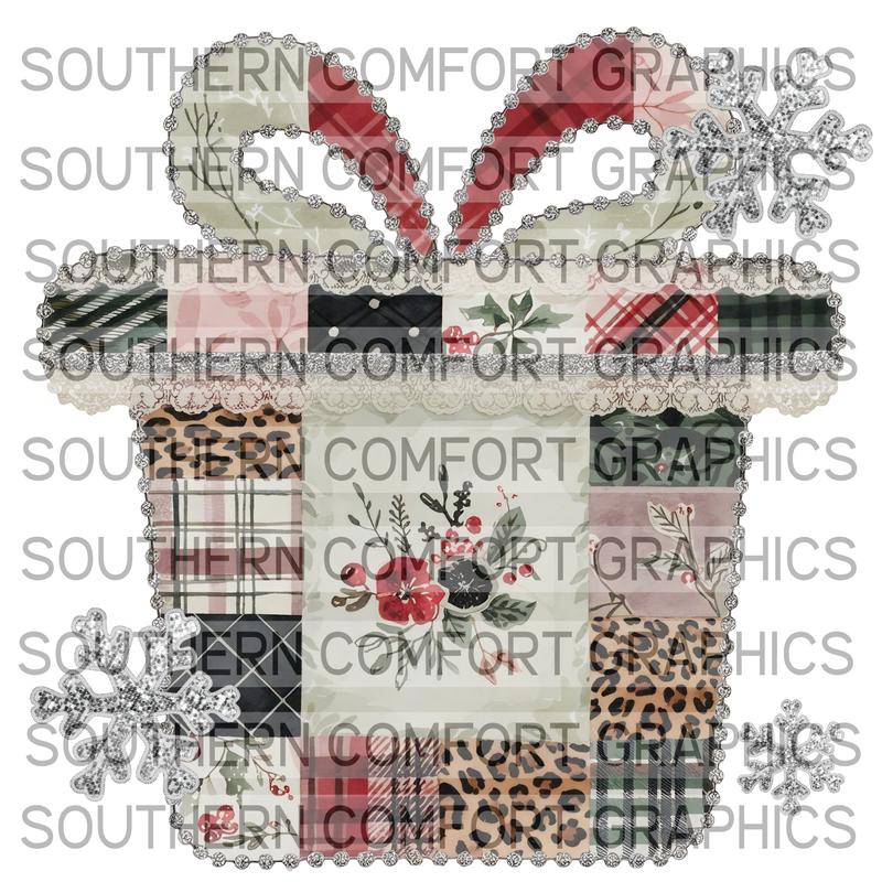 Patchwork Christmas Present |PNG|
