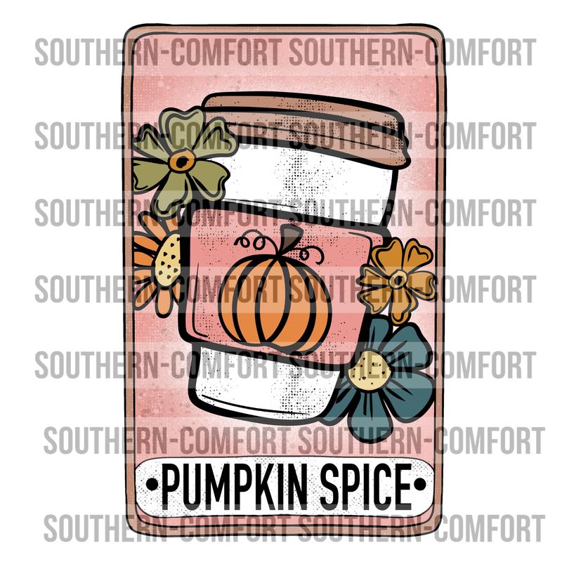 Pumpkin spice tarot card PNG