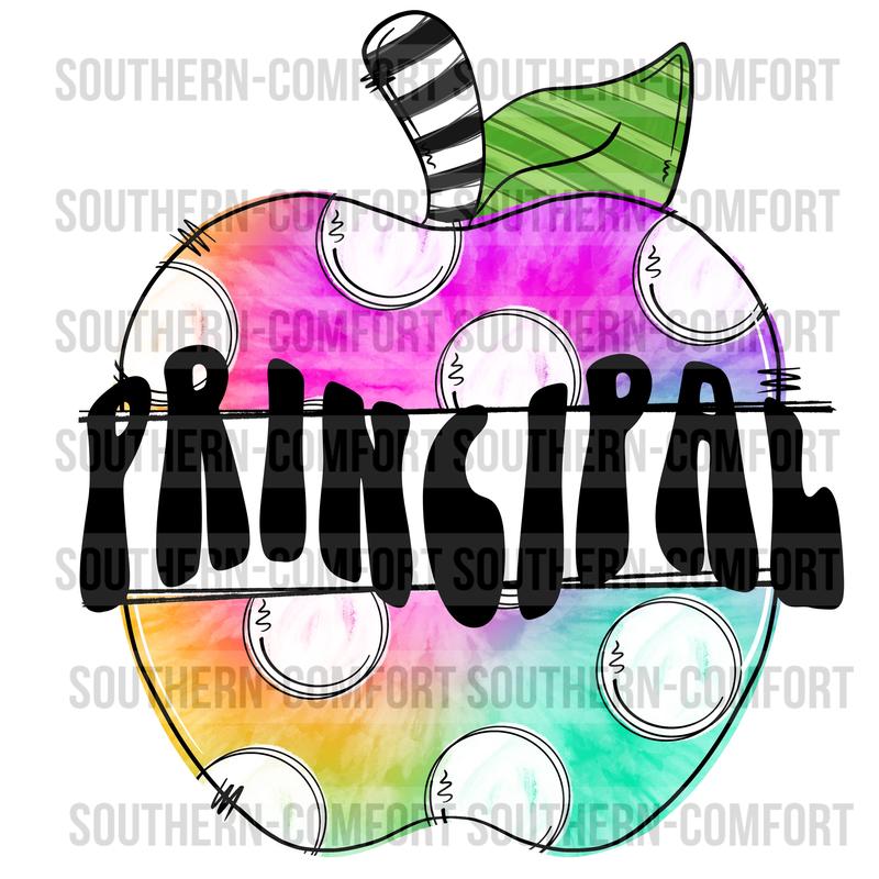 Principal Tie Dye apple PNG