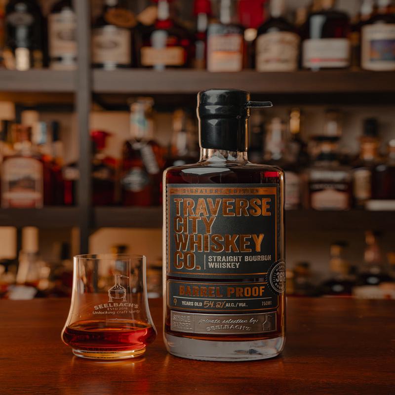 Traverse City Whiskey Co. Barrel Proof 9-Year Bourbon 108.4 proof - Selected by Seelbach\'s